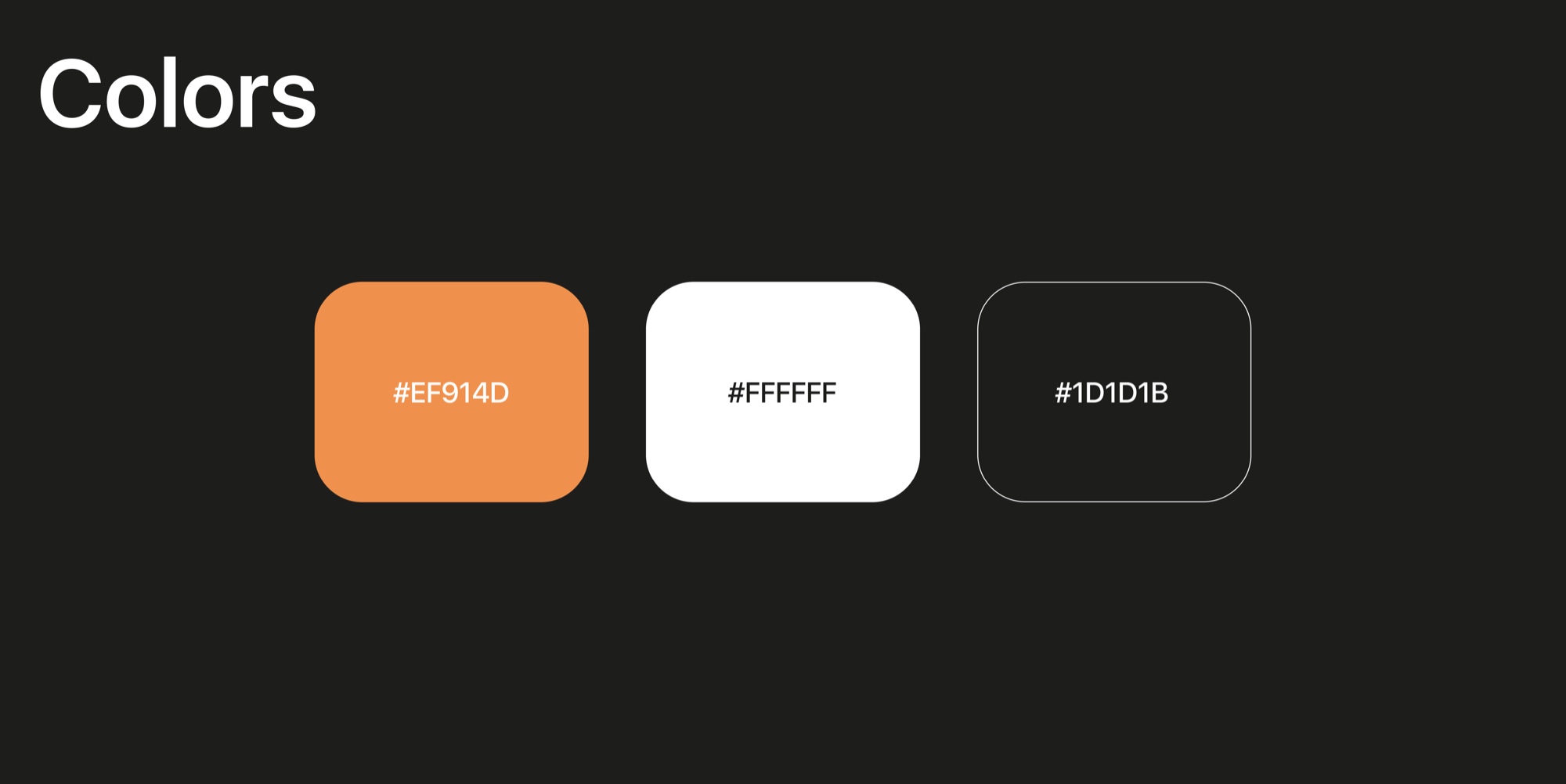 Otto Studio brand color palette: orange, white, and black