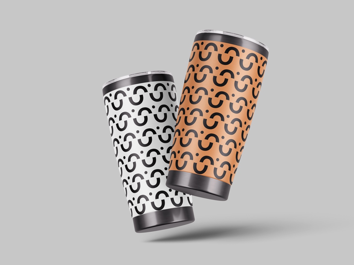 Otto Studio branded tumblers with pattern design